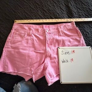 GAP Pink High-Waist Denim Shorts
